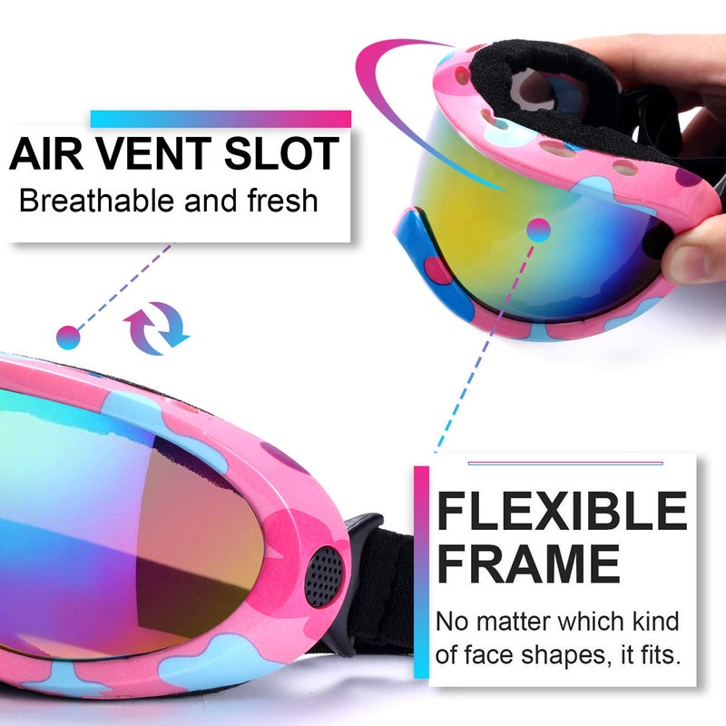 Rngeo Ski Goggles, Pack of 2, Snowboard Goggles for Kids, Boys & Girls, Youth, Men - Image 3